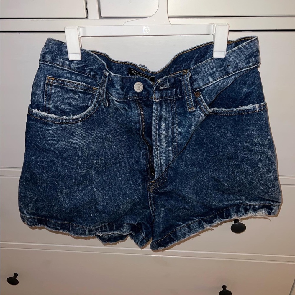 High waisted distressed shorts